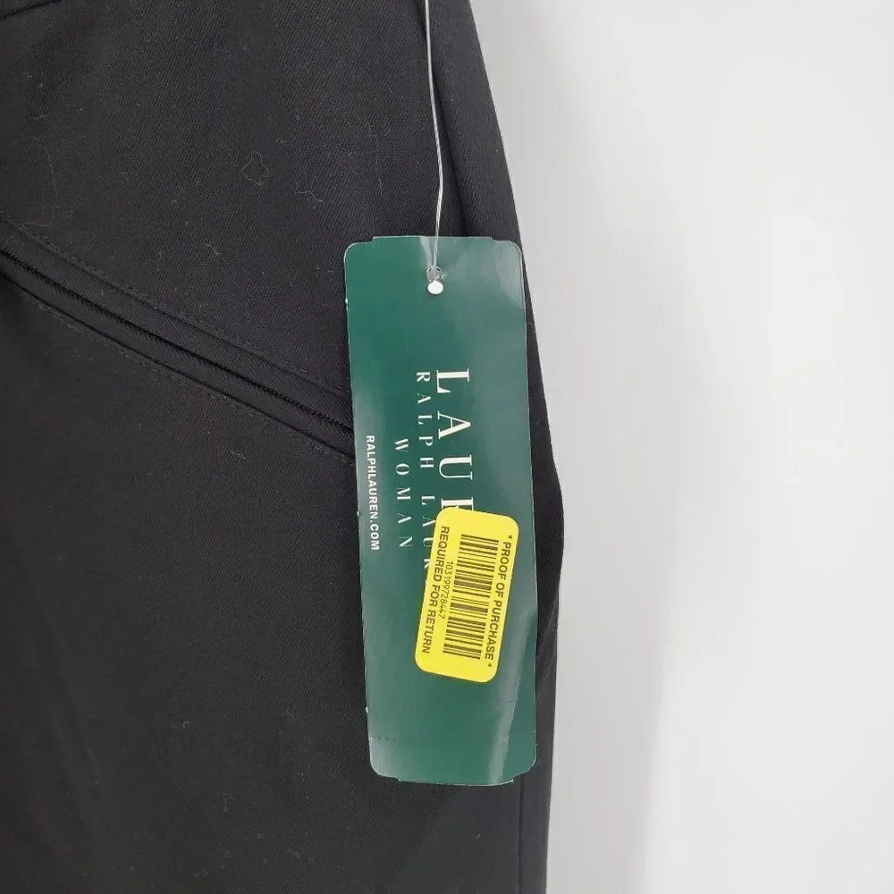 Lauren Ralph Lauren Pants Womens Cotton Front Zip Pockets Black Size 16W - Picture 5 of 9